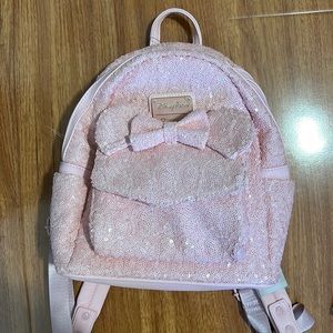 Disneyland minnie mouse loungefly light pink backpack